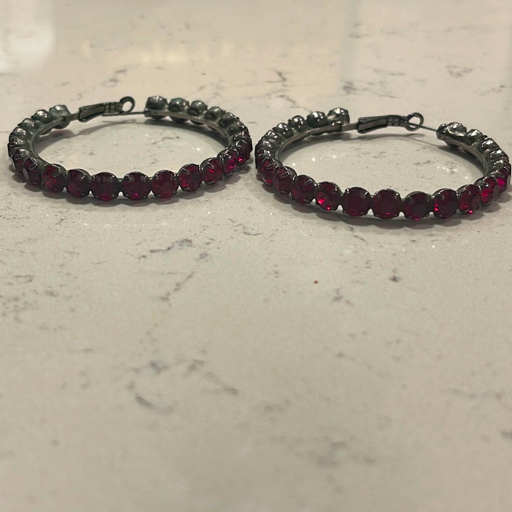 Ruby Red Hoops